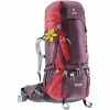 Sac à Dos Femme Sac à Dos Deuter Aircontact 60+10 SL Aubergine Cranberry