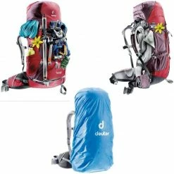 Sac à Dos Femme Sac à Dos Deuter Aircontact 60+10 SL Aubergine Cranberry -PORTER Soldes Boutique sac a dos deuter aircontact 6010 sl aubergine cranberry 2